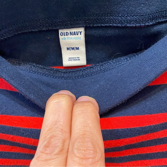 Navy and Red stripe knit pencil skirt - Picture 3 of 4